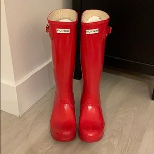 Hunter Tall Original Gloss Red Wellies Rain Boots